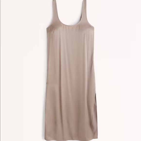 Slip Midi Dress in Taupe - Abercrombie & Fitch - Picture 1 of 1